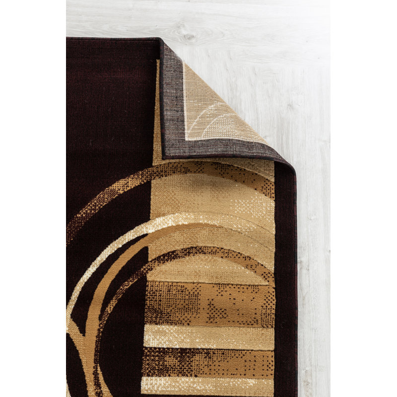 Orren Ellis Delana Performance Burgundy/Cream Rug & Reviews Wayfair